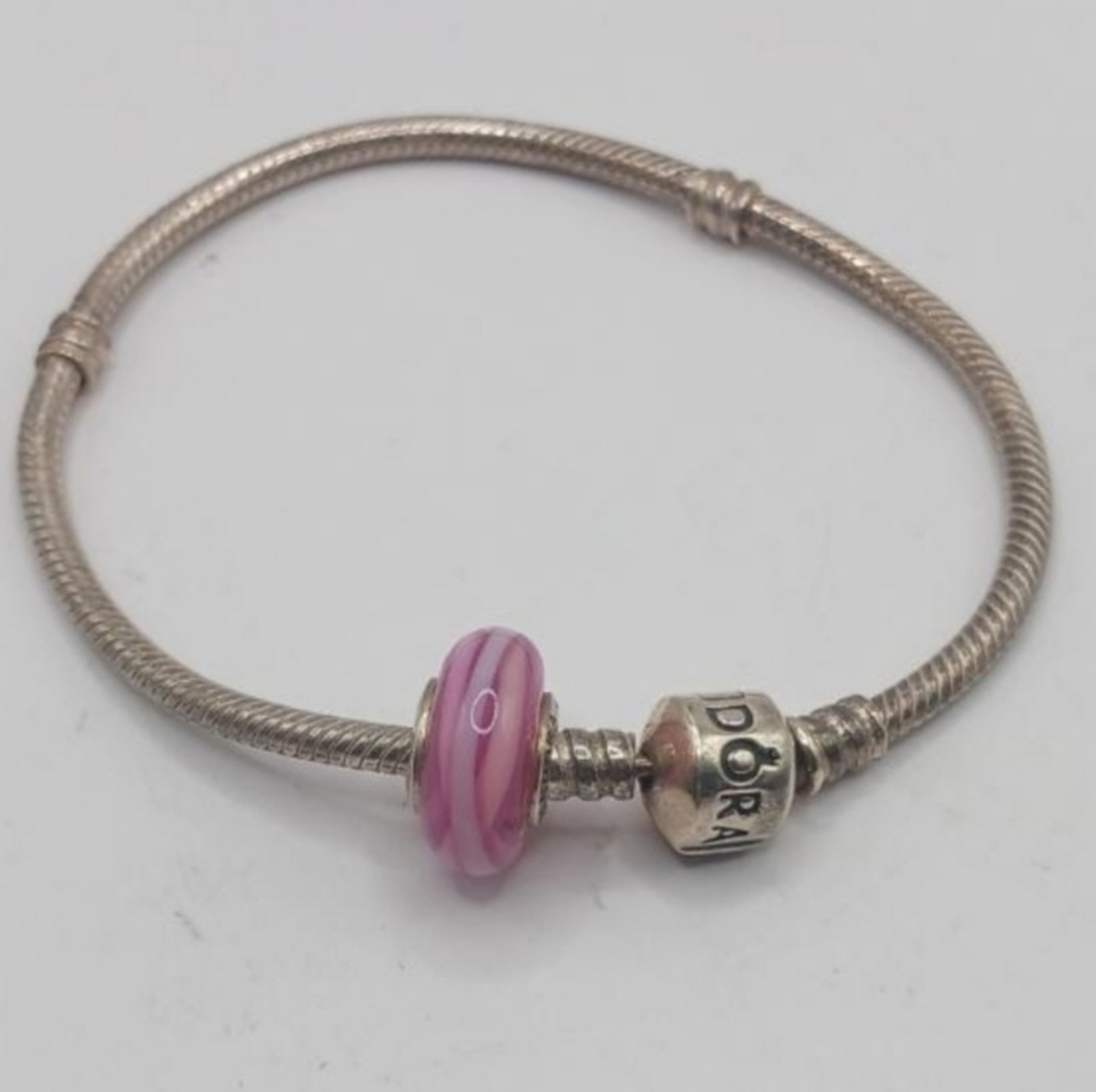 Vintage Authentic Pandora Sterling Silver Iconic Silver Charm Bracelet