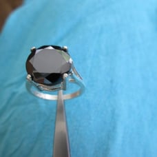 4.0ct 100% Natural Black Diamond Ring, Certificate, Free Dia Tester 5,6,7,8,9,10