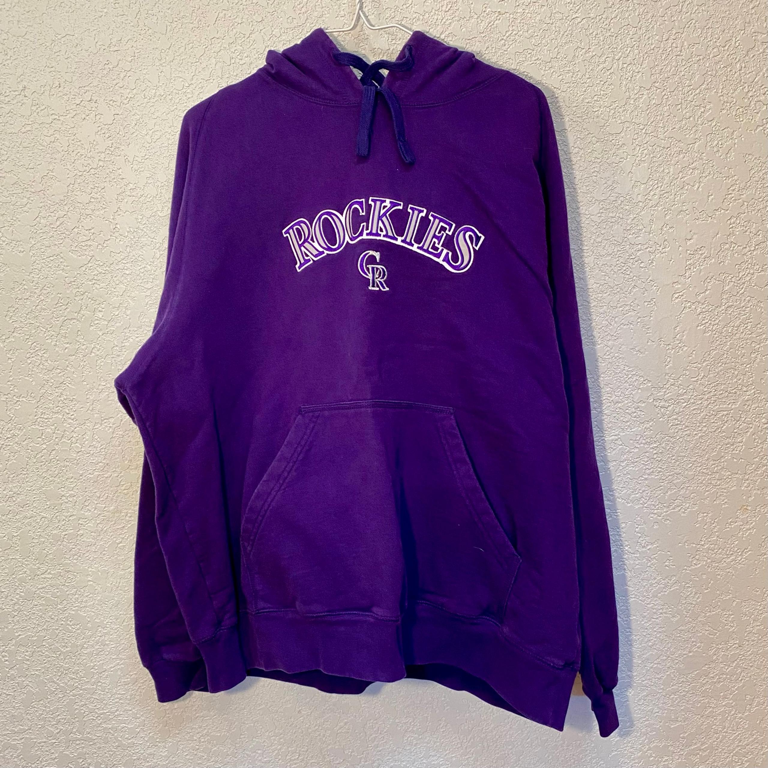 Antigua Colorado Rockies Hoodie Mens XL Purple Pullover Sweatshirt 5280 Baseball
