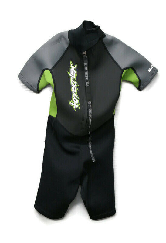 Hyperflex Wetsuit Access 2.5mm Black green gray Swim Surf Size 10 Youth