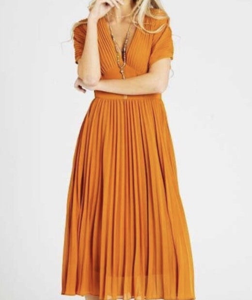 Altar’d State Pleated Orange Dress