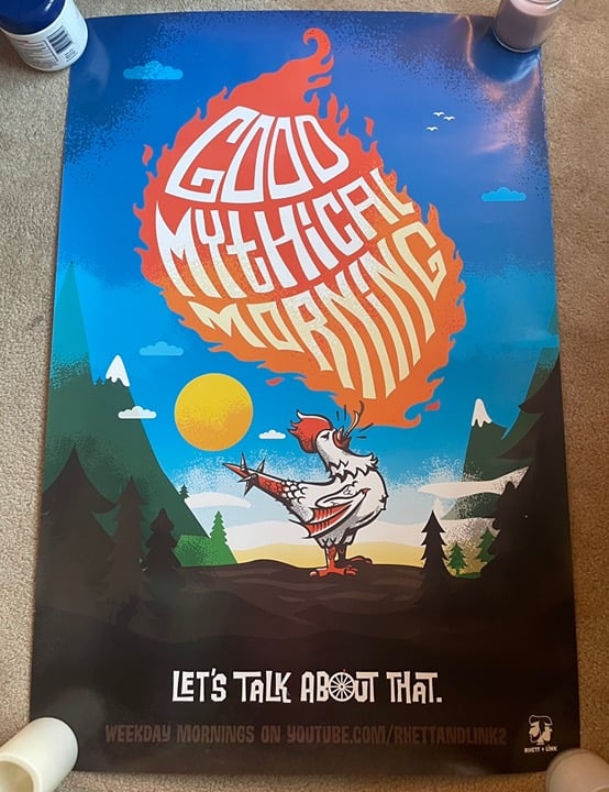 Good Mythical Morning—Rare Poster with Classic Rooster Logo
