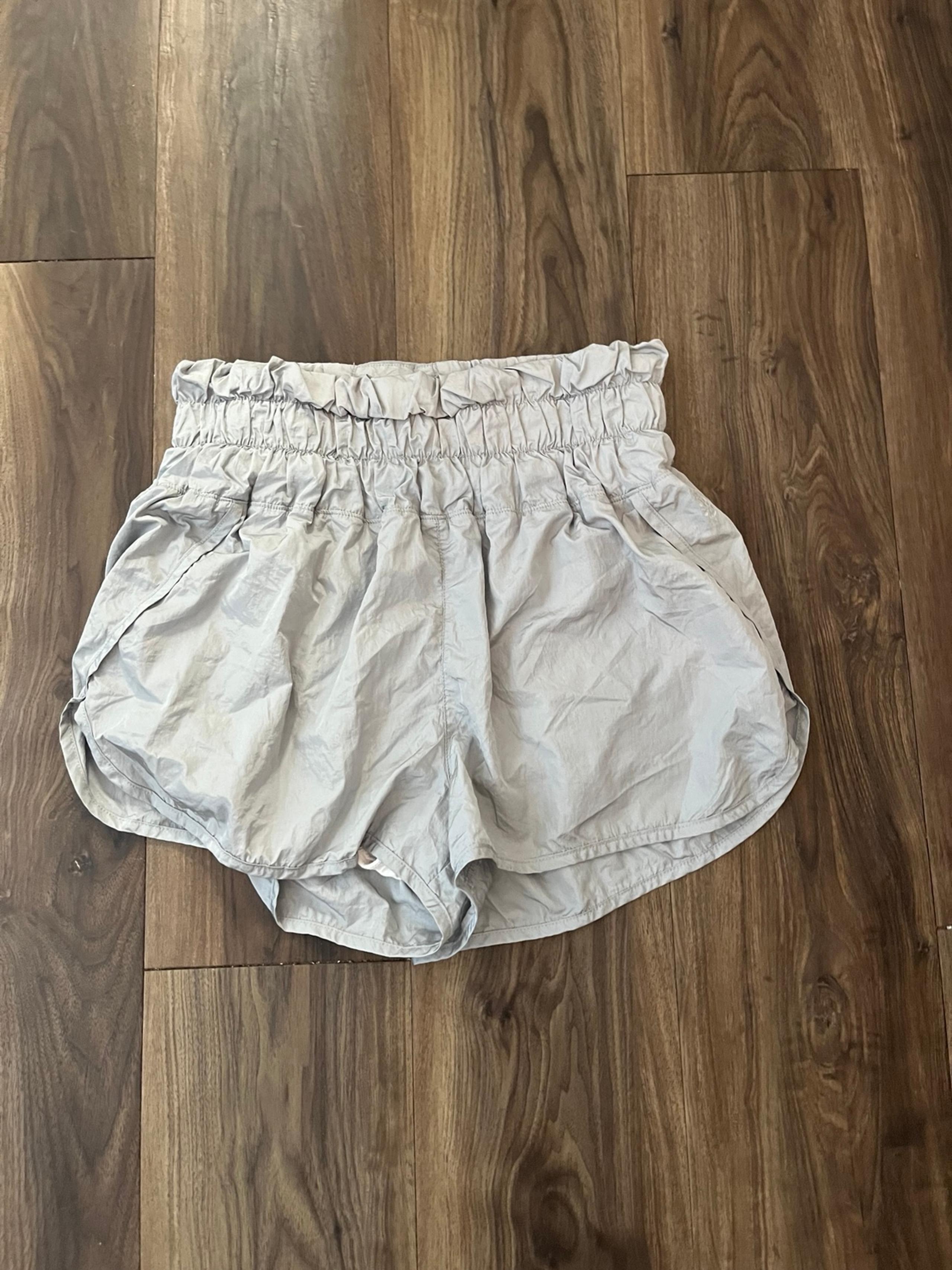 Free People Movement The Way Home Shorts Metallic Silver Active Athleisure Sz L