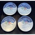 8 Thomson Pottery Christmas Snowman Lot 4 Plates 2 Mugs 1 Bowl Blue Sponge