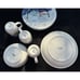 8 Thomson Pottery Christmas Snowman Lot 4 Plates 2 Mugs 1 Bowl Blue Sponge