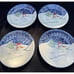 8 Thomson Pottery Christmas Snowman Lot 4 Plates 2 Mugs 1 Bowl Blue Sponge