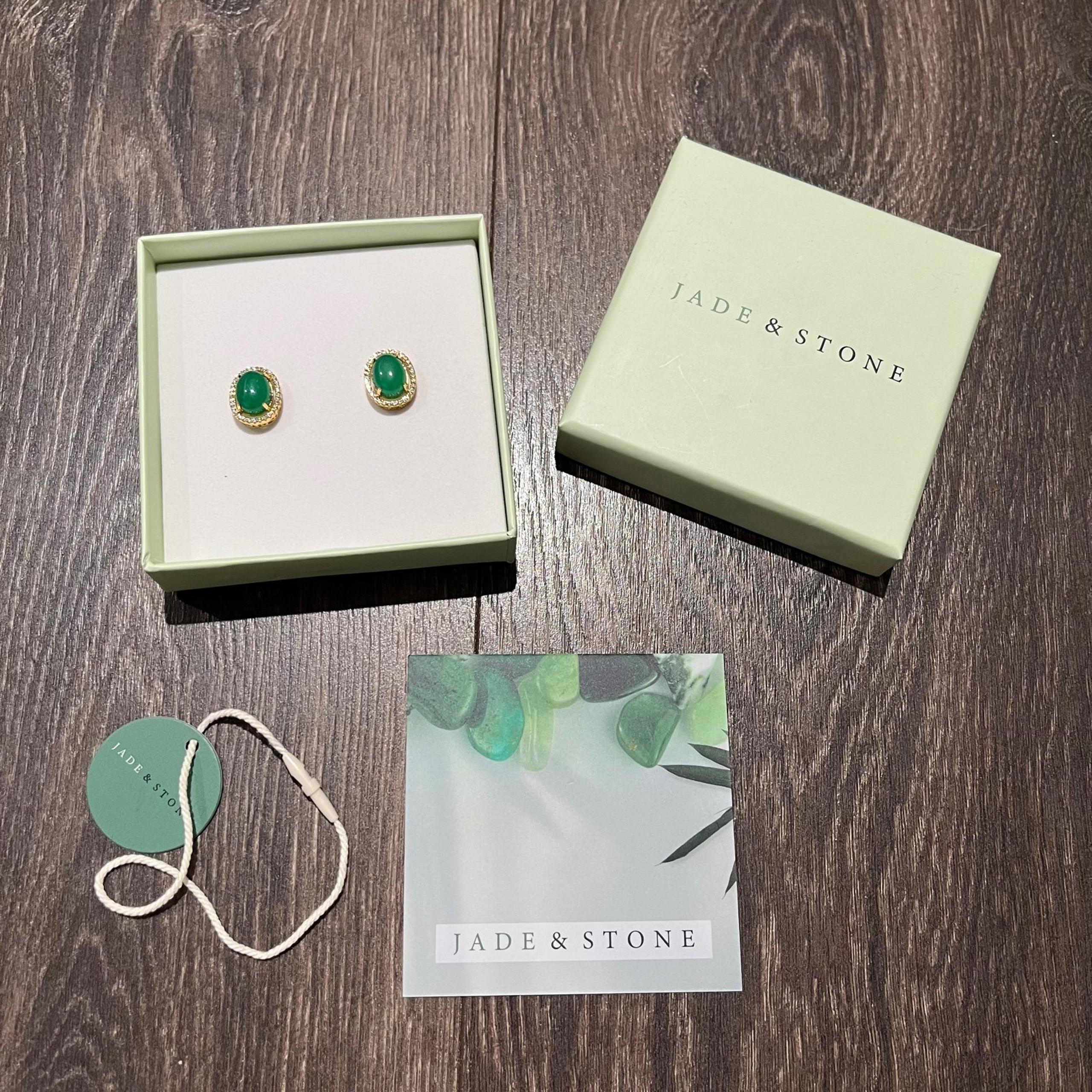 Jade and Stone Earrings