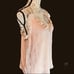 Rebecca Taylor Metallic Clip Ruffle Cami Silk Top Size 4