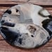Ceramic coasters have high gloss resin, 4 piece black, cream, and silver