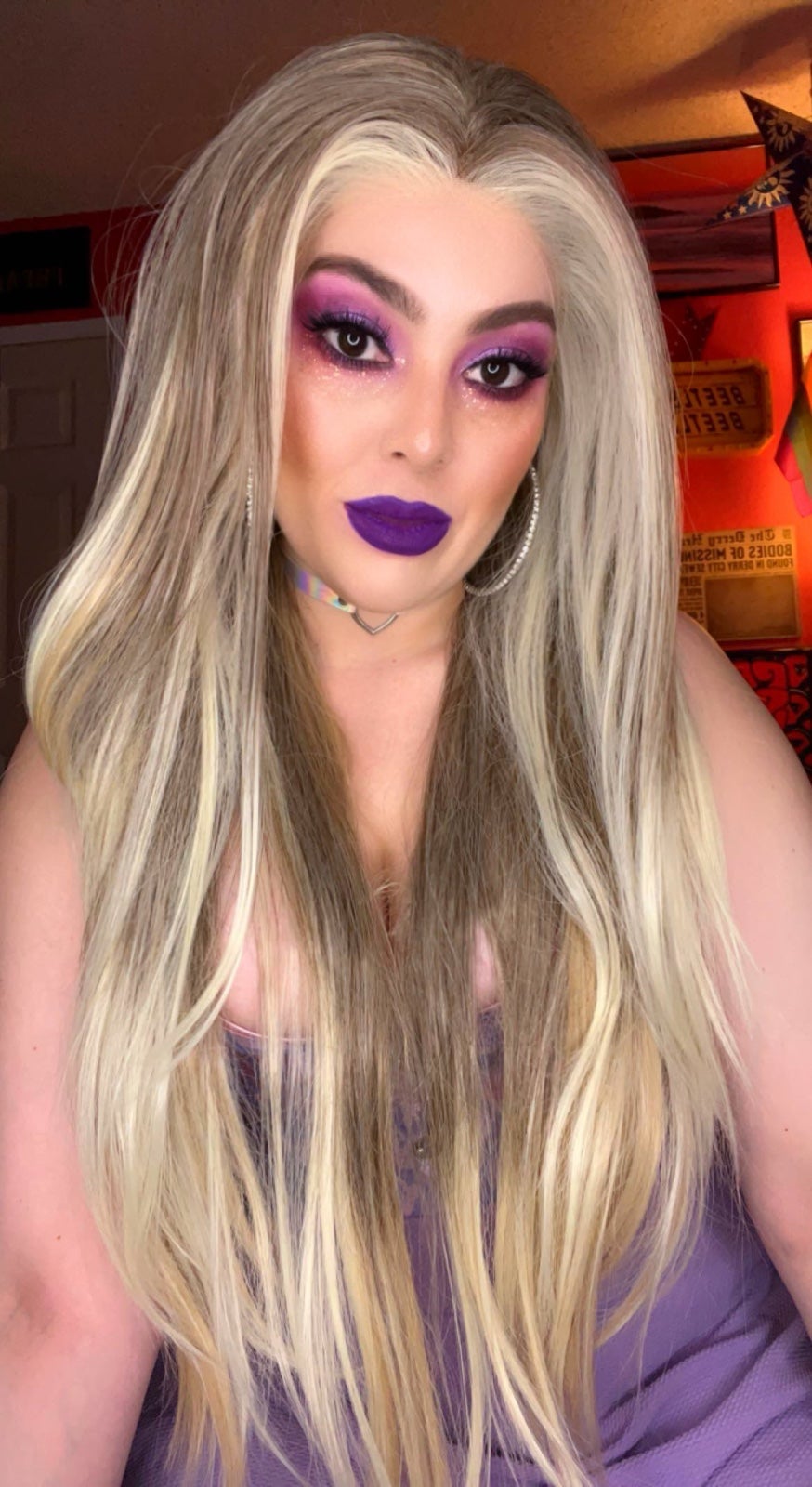Highlighted Blonde Wig