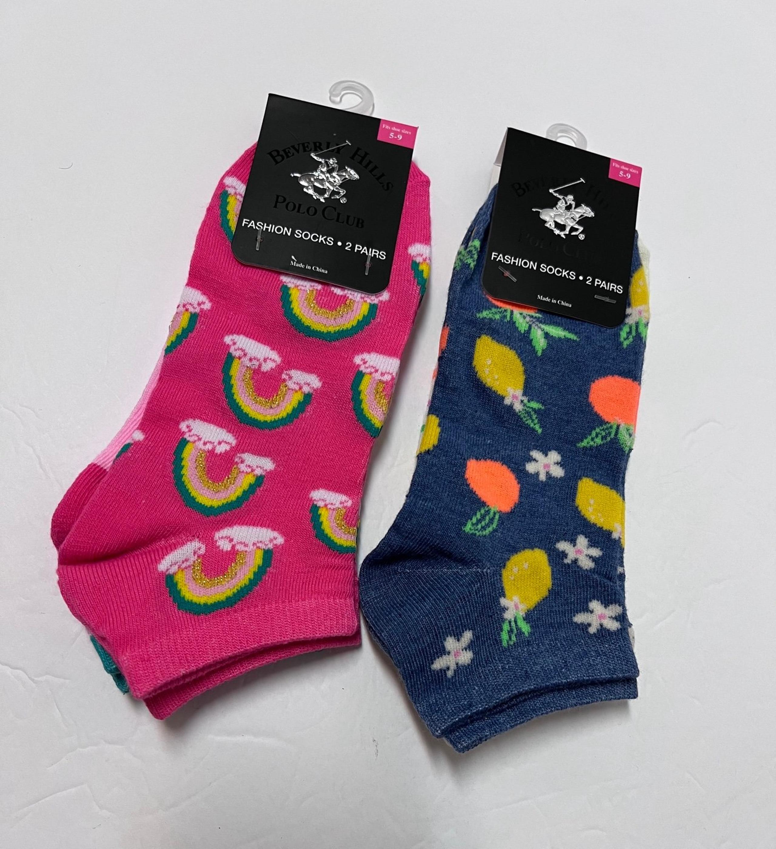 4 Pairs Beverly Hills Polo Club Women's Low Cut Ankle Fashion Socks
