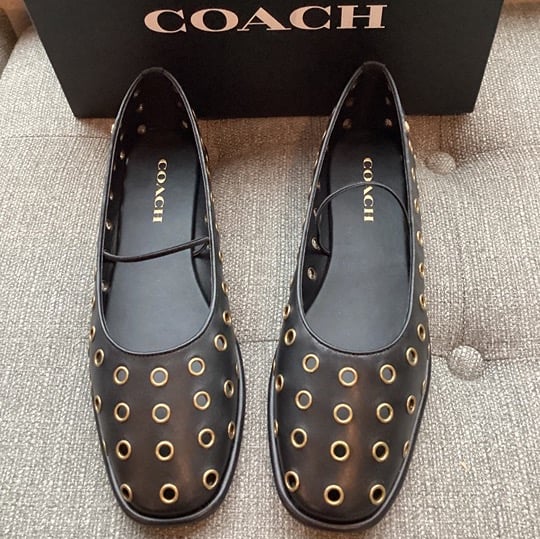 NWT COACH Women's Emilia Grommet Mary Jane Flats, size 9.5