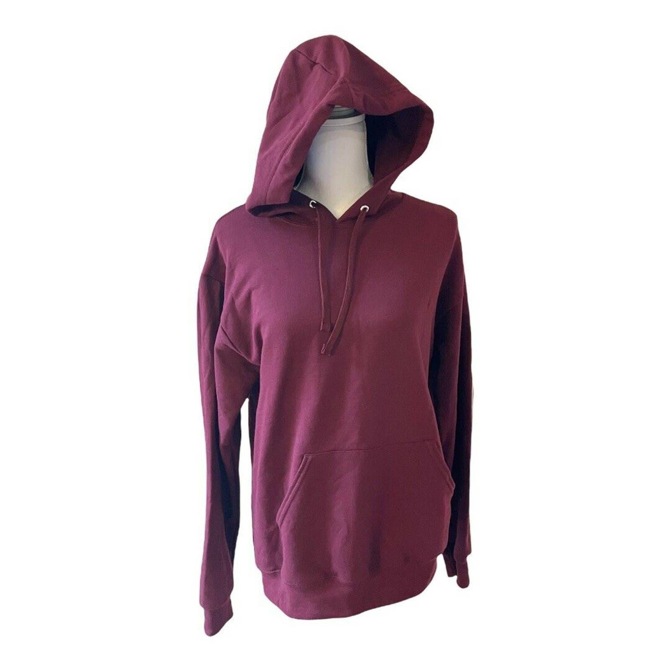 Fruit Of The Loom Purple Fleece Lined Hoodie Sweatshirt Size Small