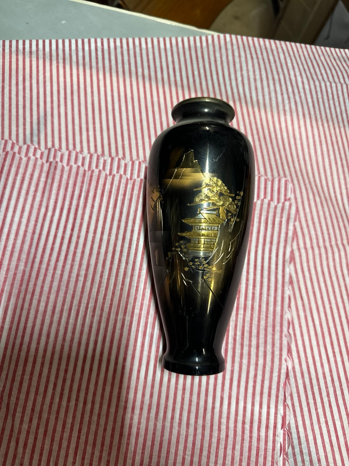 Vintage rare Japan vase mt Fiji