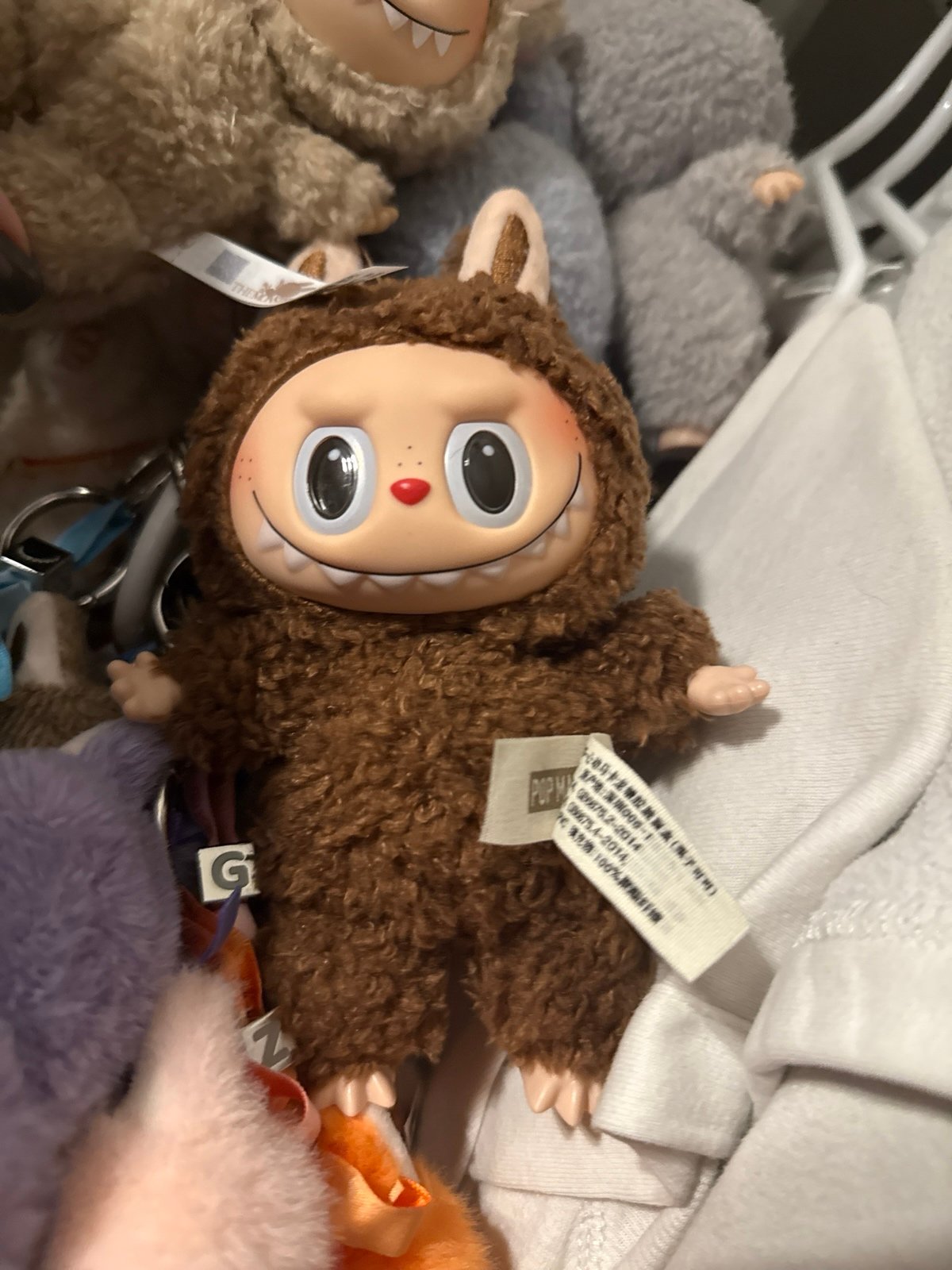 Labubu exciting macaron secret chestnut cocoa plush pendant