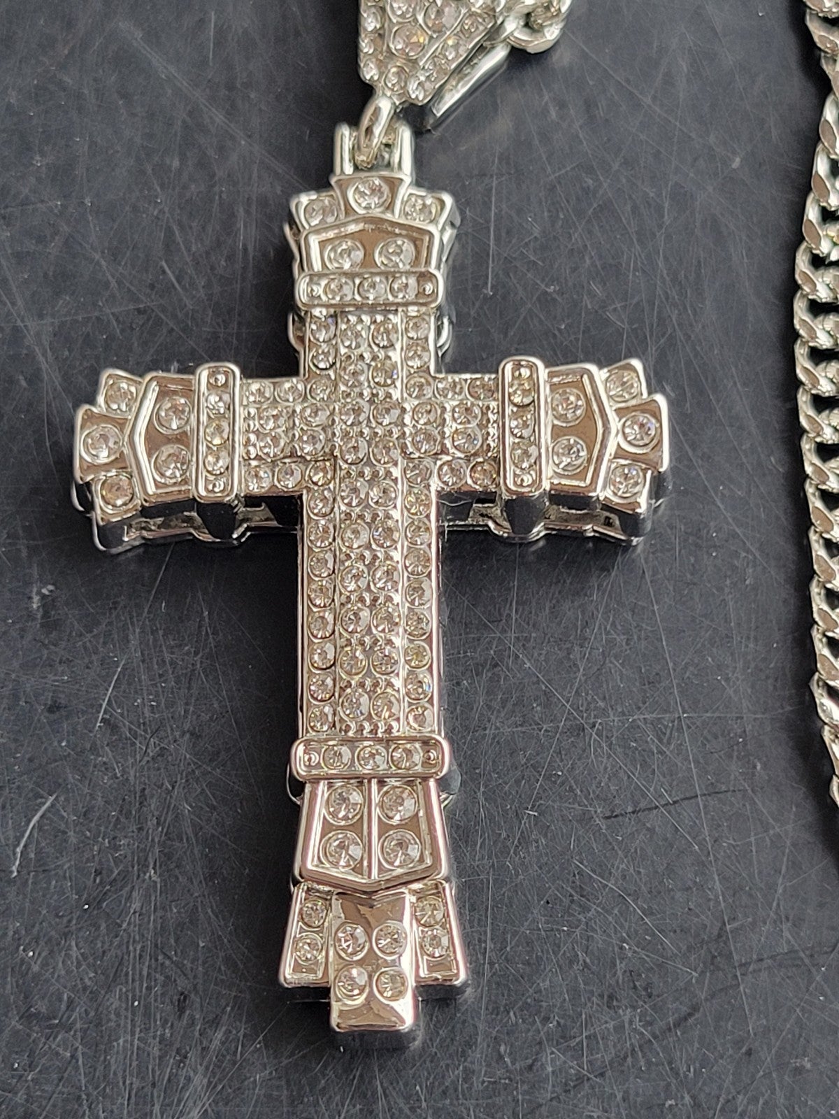 large crystal cross pendant
