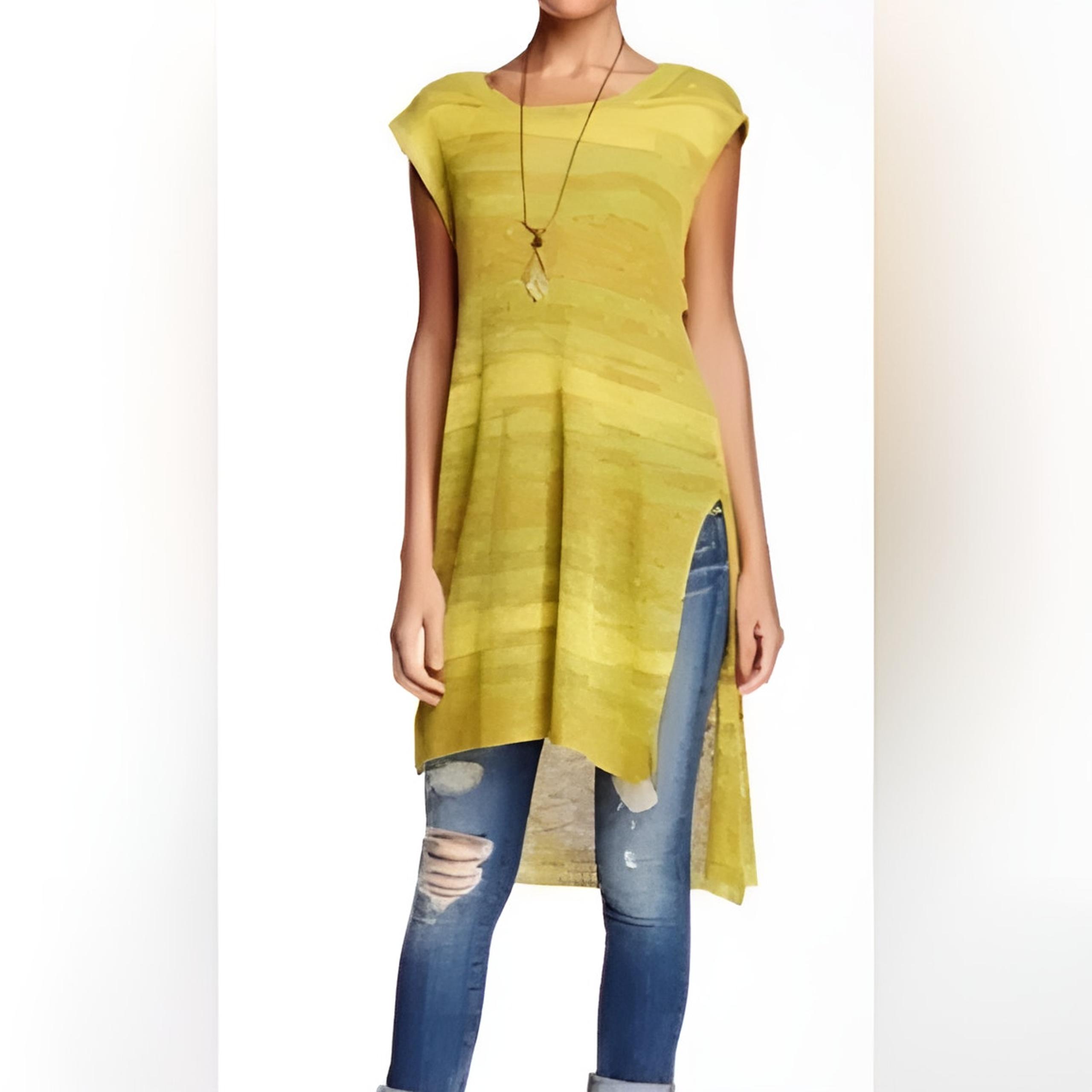 Free People FP Womens Boho Always Sunny Days Linen Blend Knit Tank Tunic Top M