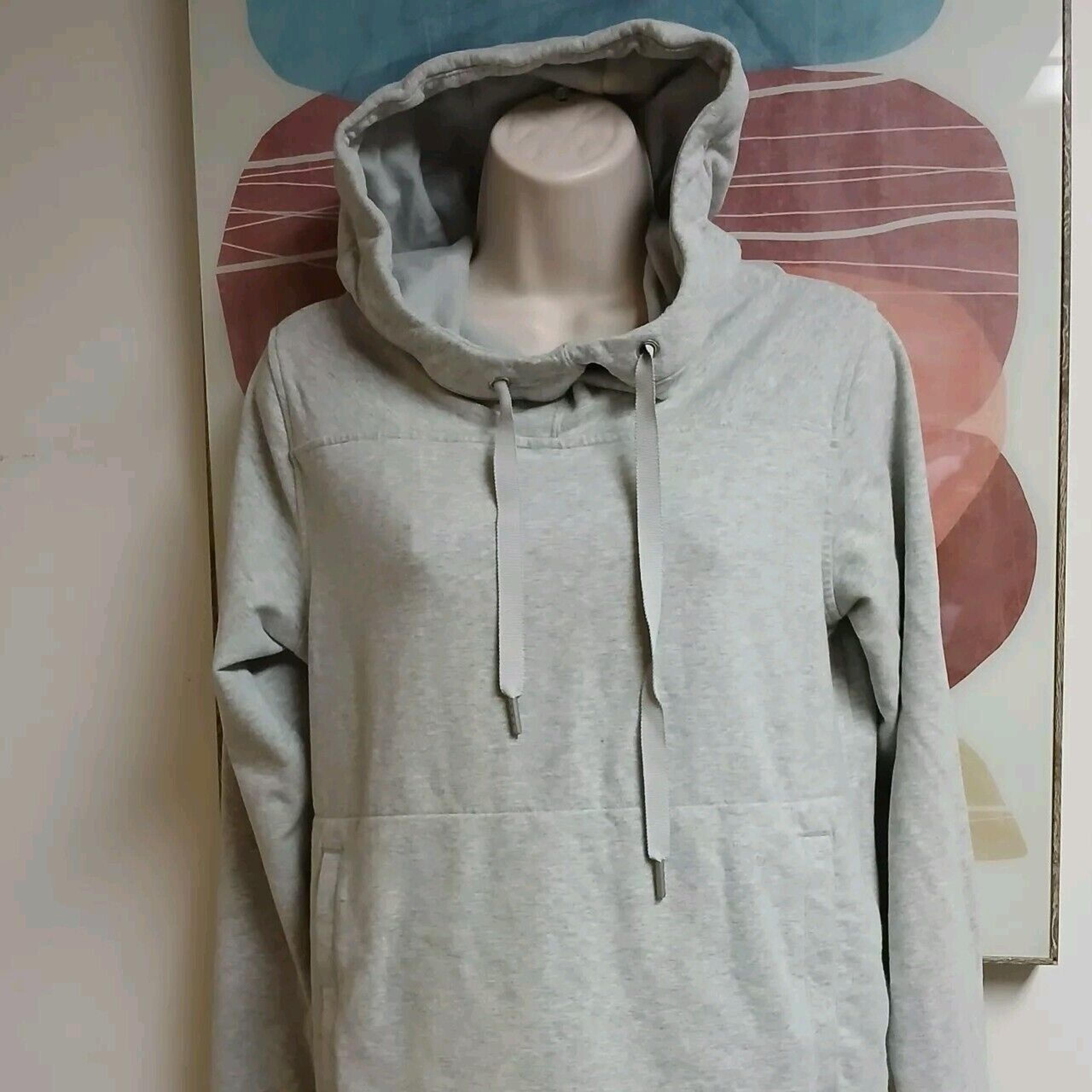 Lululemon Pullover Oversized Scuba Hoodie Sweatshirt 95% Cotton Grey Size 4