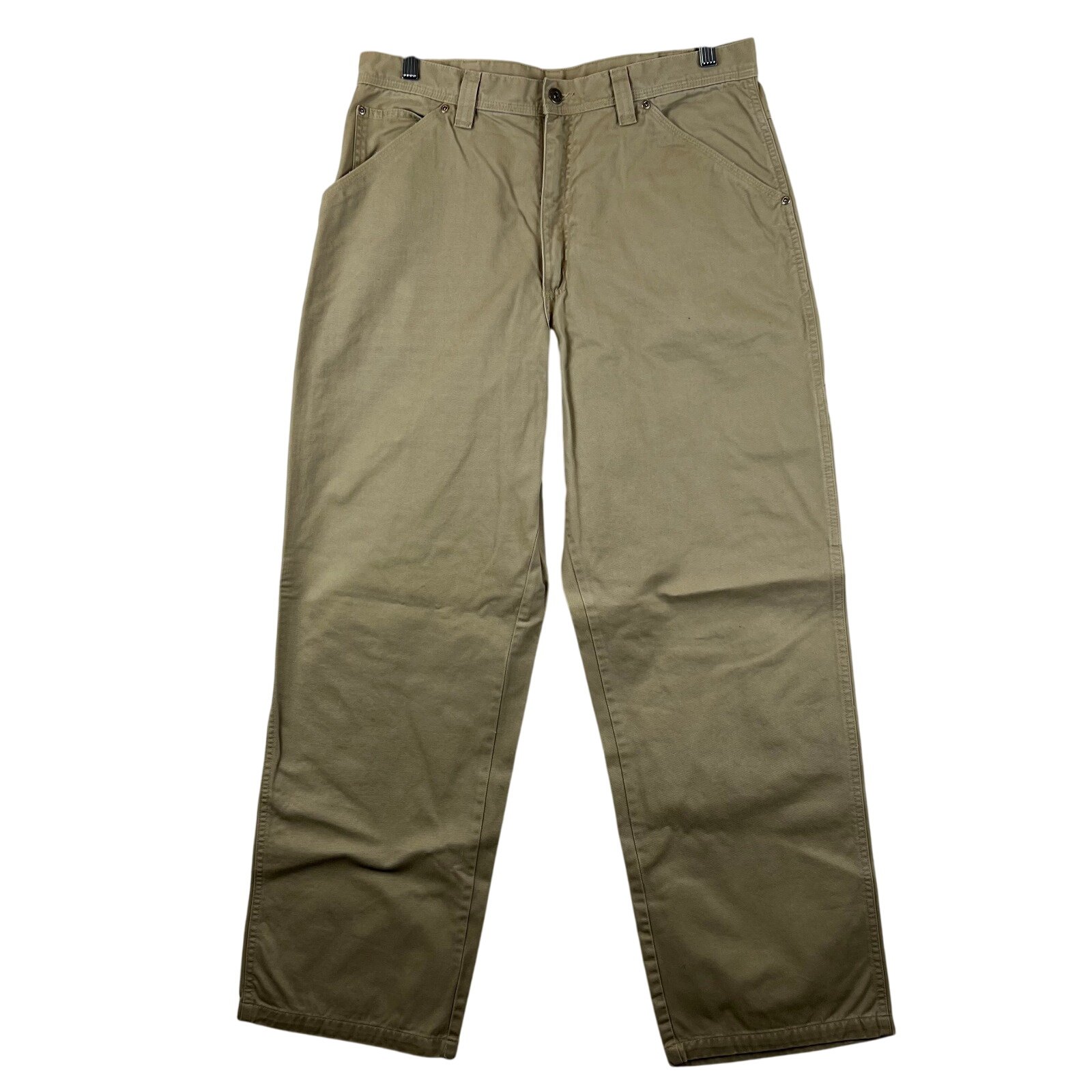 VTG Wrangler Carpenter Pants Mens 34x32 Utility Khaki Wide Leg y2k 90s Cargo