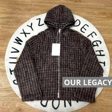 【OUR LEGACY】Boston Check Full Zip Hoodie Size 46