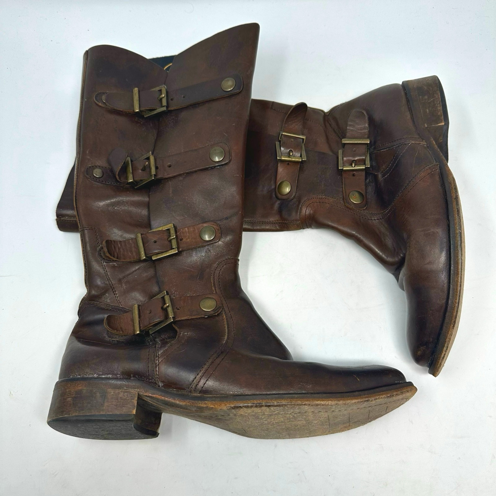 Kenneth Cole Ride & Seek Buckle Knee High Leather Equestrian Boots