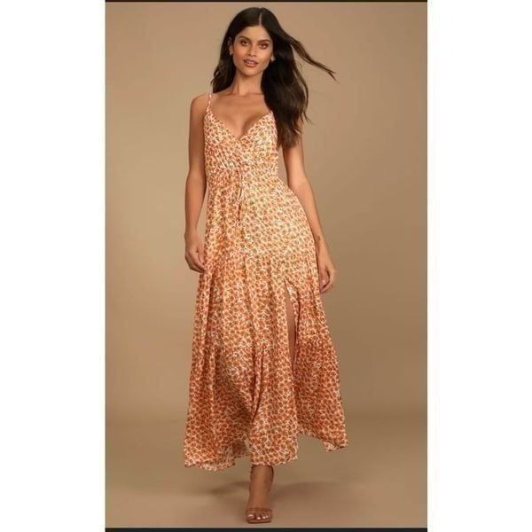Lulus Maxi Dress size Large - with front slit.