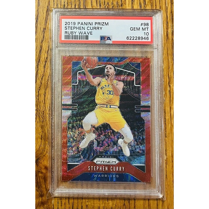 2019 Panini Prizm #98 Stephen Curry Red Wave PSA 10 Gem Mint Warriors