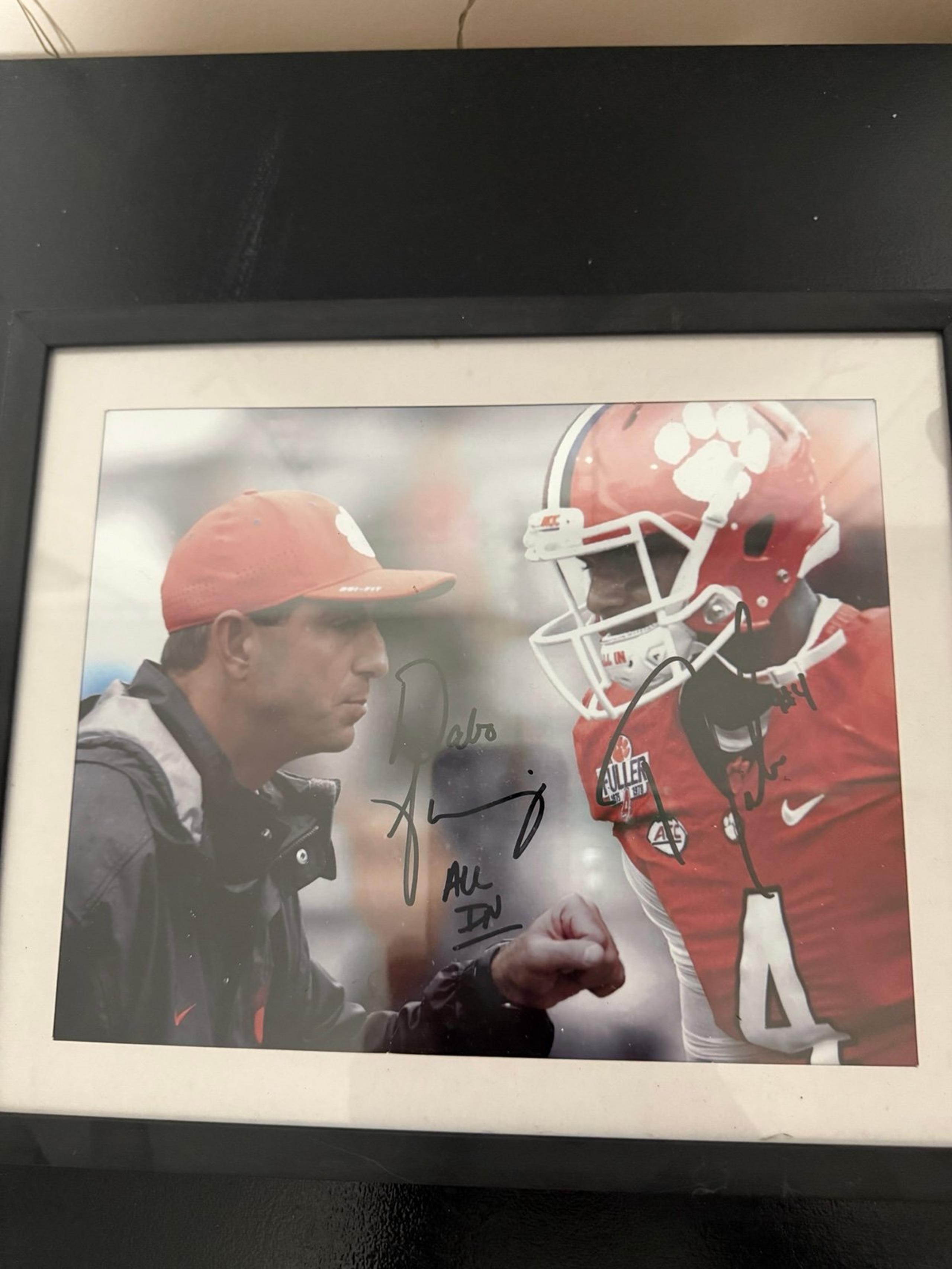 Autographed Deshaun Watson & Dabo Swinney Framed Picture (Clemson)