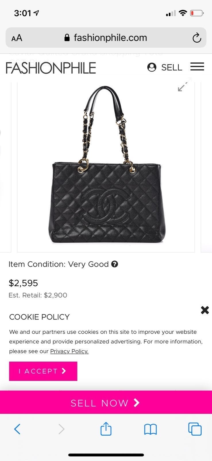 Channel caviar bag