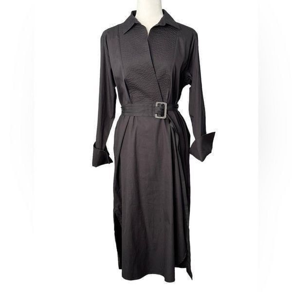C/MEO Collective Black Pleated Long Sleeve Maxi Dress| SIze S