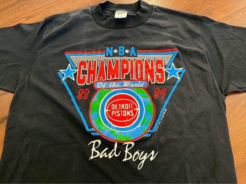1988-1989 Detroit Pistons Championship T shirt by Trench Sz Large