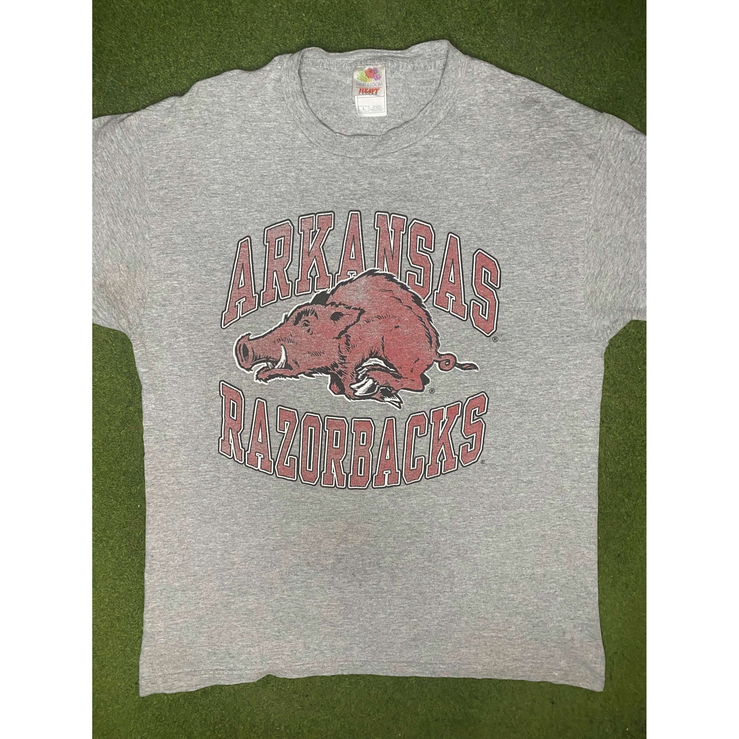 90s Arkansas Razorbacks - Vintage College T Shirt (Large)