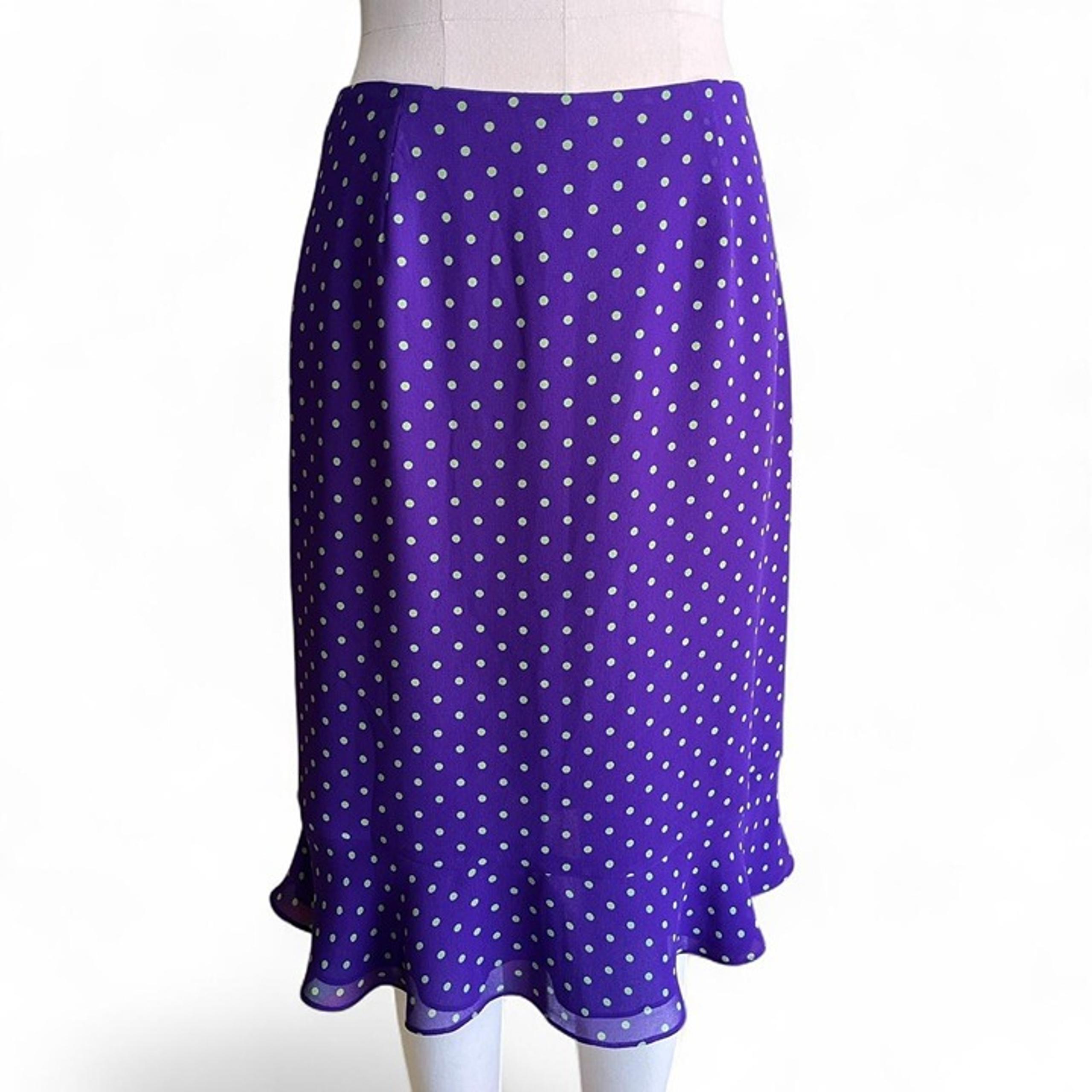 Y2K polka dot midi ruffle skirt by Cynthia Howie