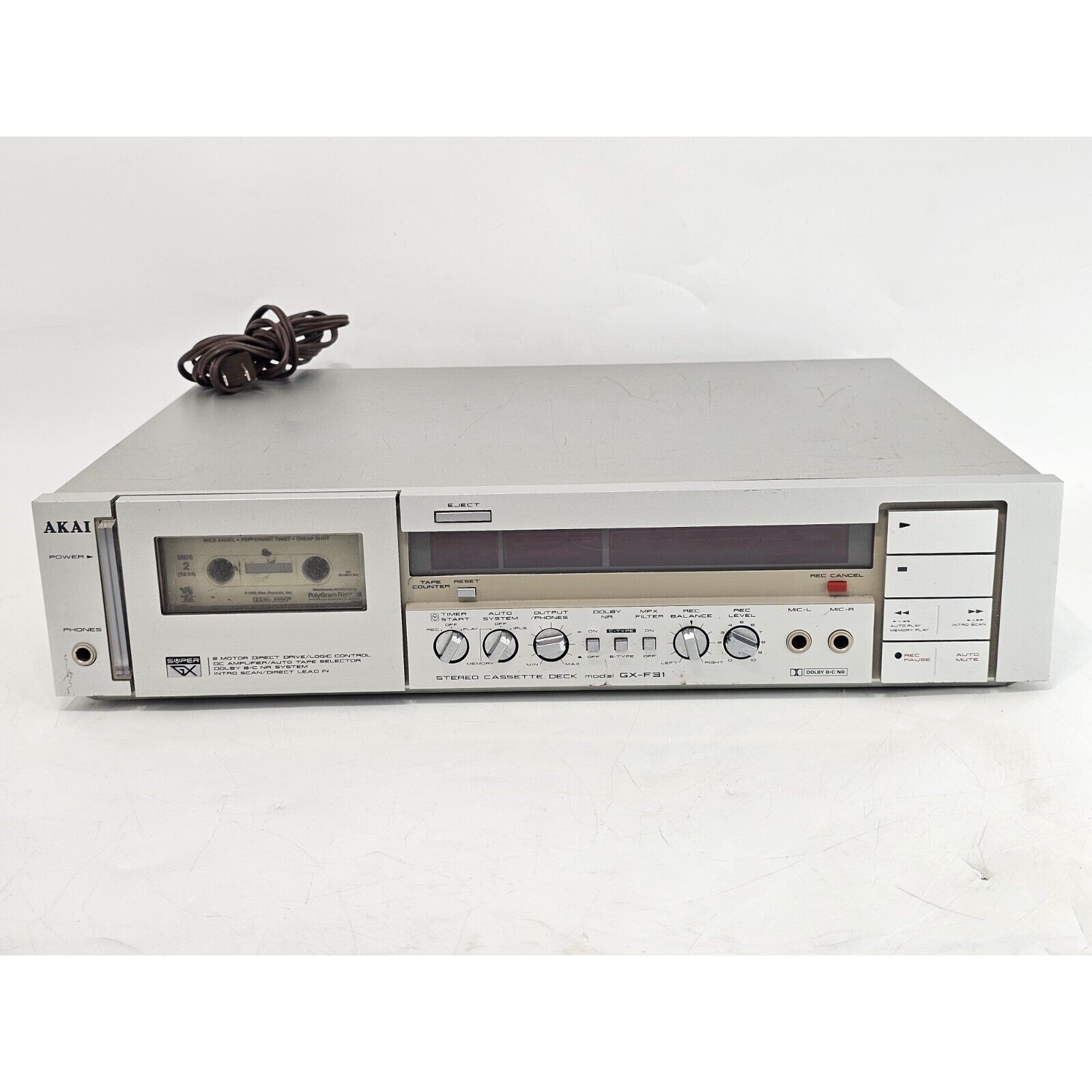 AKAI GX-F31 Direct Drive Stereo Cassette Tape Deck Super GX Rewind Tested Japan