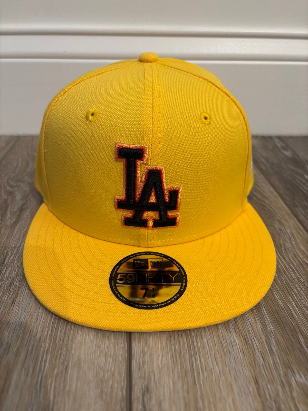 Los Angeles Dodger Yellow New Era Fitted Hat Size 7 1/8