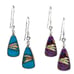 New. Double Sided Turquoise and Purple Shell Earrings. Sterling. Turquoise