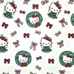 Hello Kitty Christmas Tree Dress Wreath Pink Bows TWIN 60 x 90 Throw Blanket