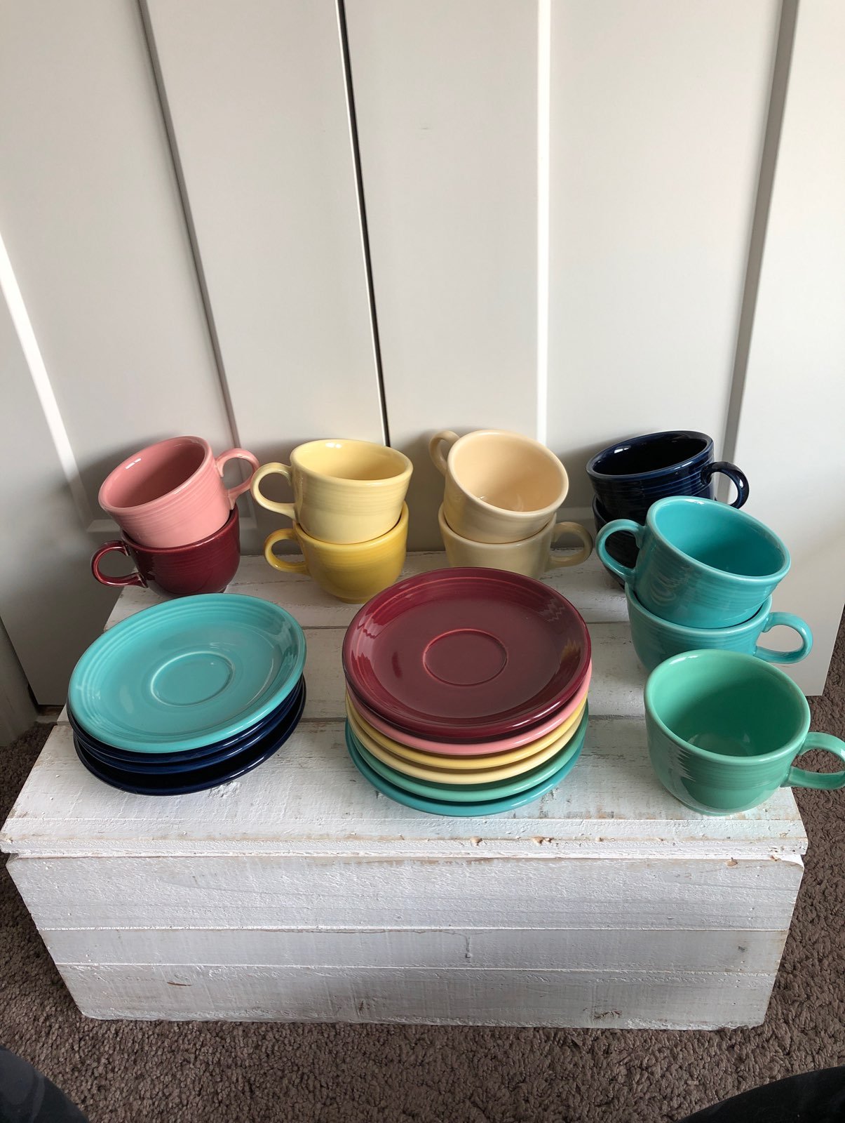 Fiestaware Teacups And Saucers Lot