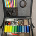 SINGER 07281 Vintage Sewing Basket with Sewing Kit Accessories, 10.5 long x 8