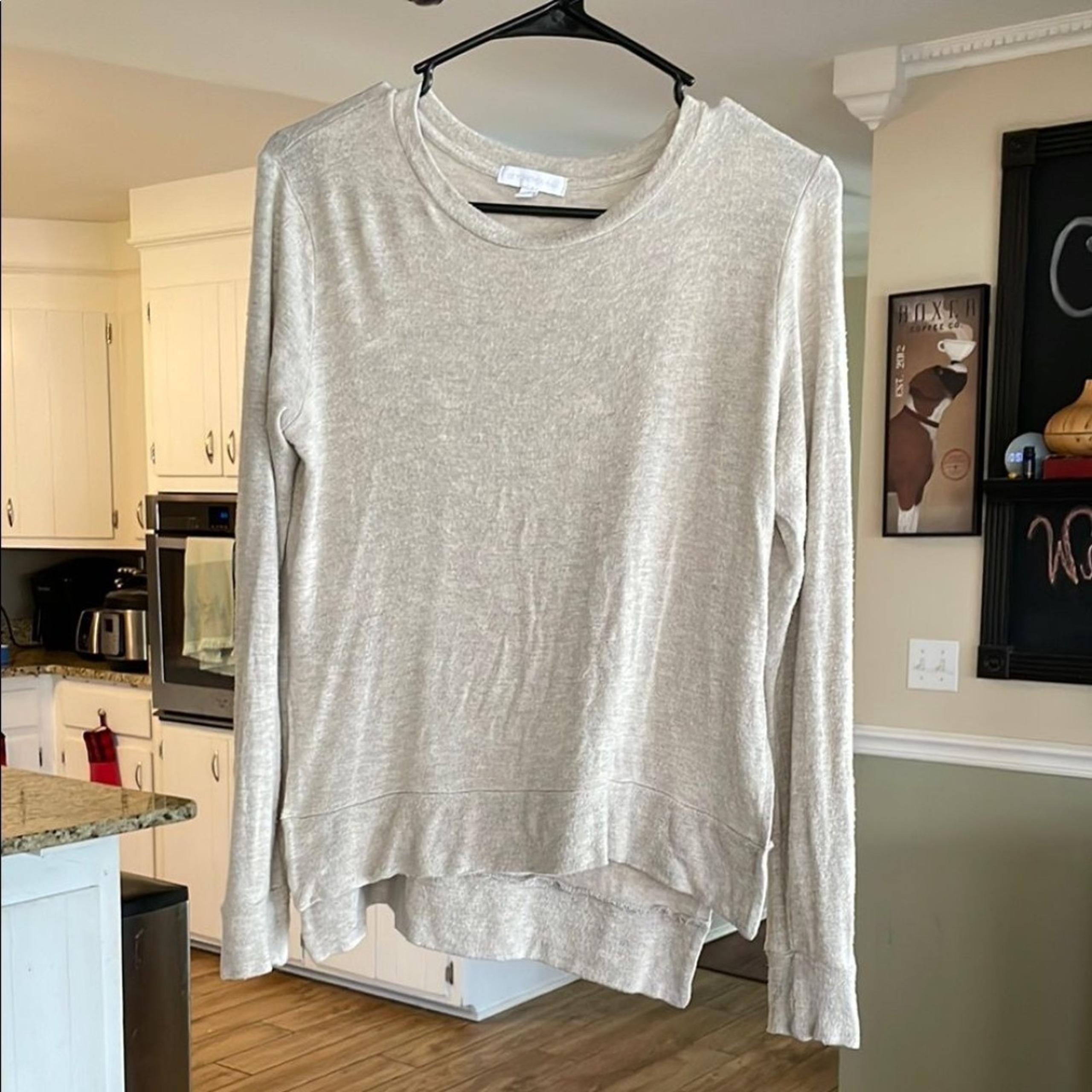 Beyond Yoga Just Chillin Long Sleeve Sweatshirt sz Small Oatmeal Heather READ