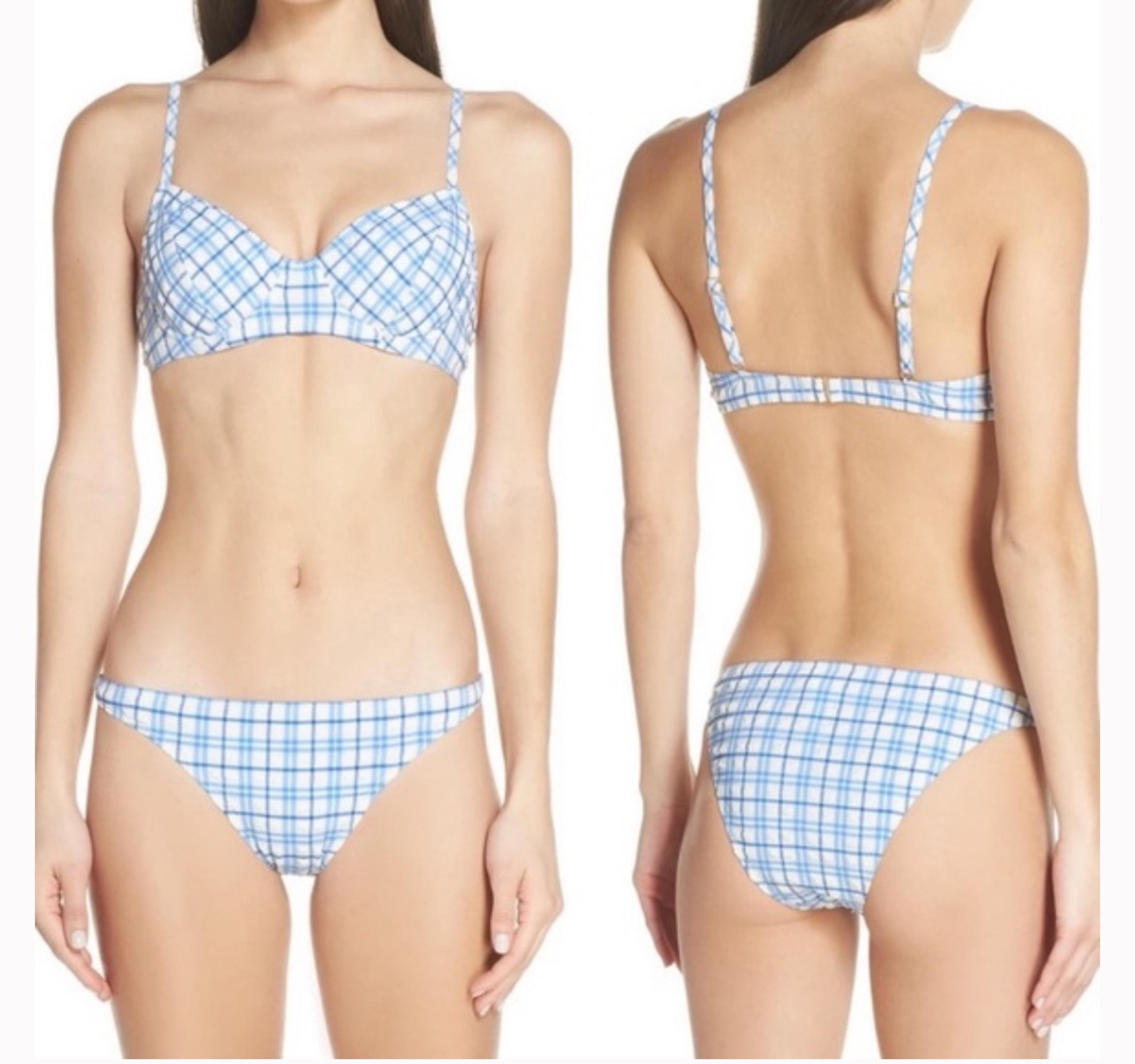 Tory Burch Blue Plaid Bikini Set