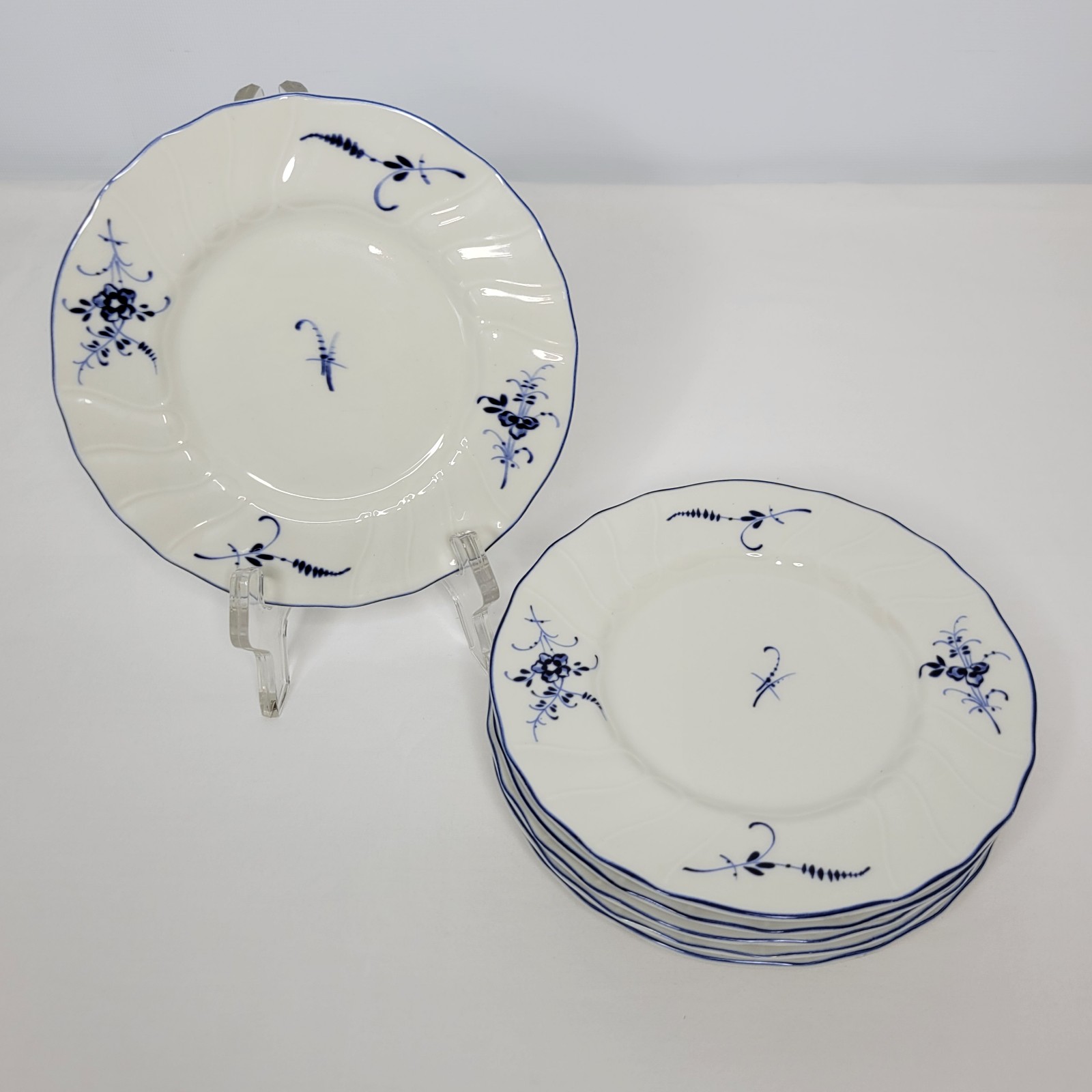 Set of 6 Villeroy & Boch Vieux Luxembourg 6 Bread and Butter Plates Blue Flora