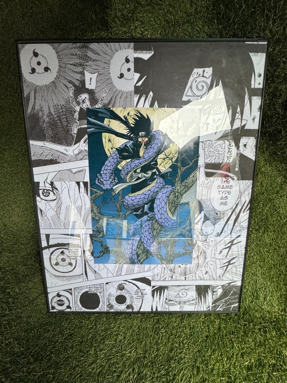 Naruto Manga artwork 16 by 20 glass frames