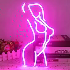 Lady Neon Signs Dimmable Lady LED Neon Signs 15.7X8.9 inches,Pink