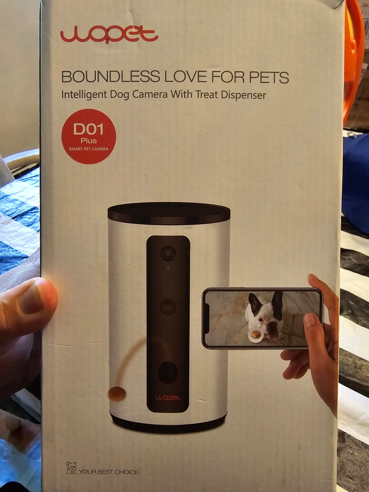 WOPET Dog Camera D01 Plus: 5G WiFi Pet Camera with Treat Tossing, 1080P HD
