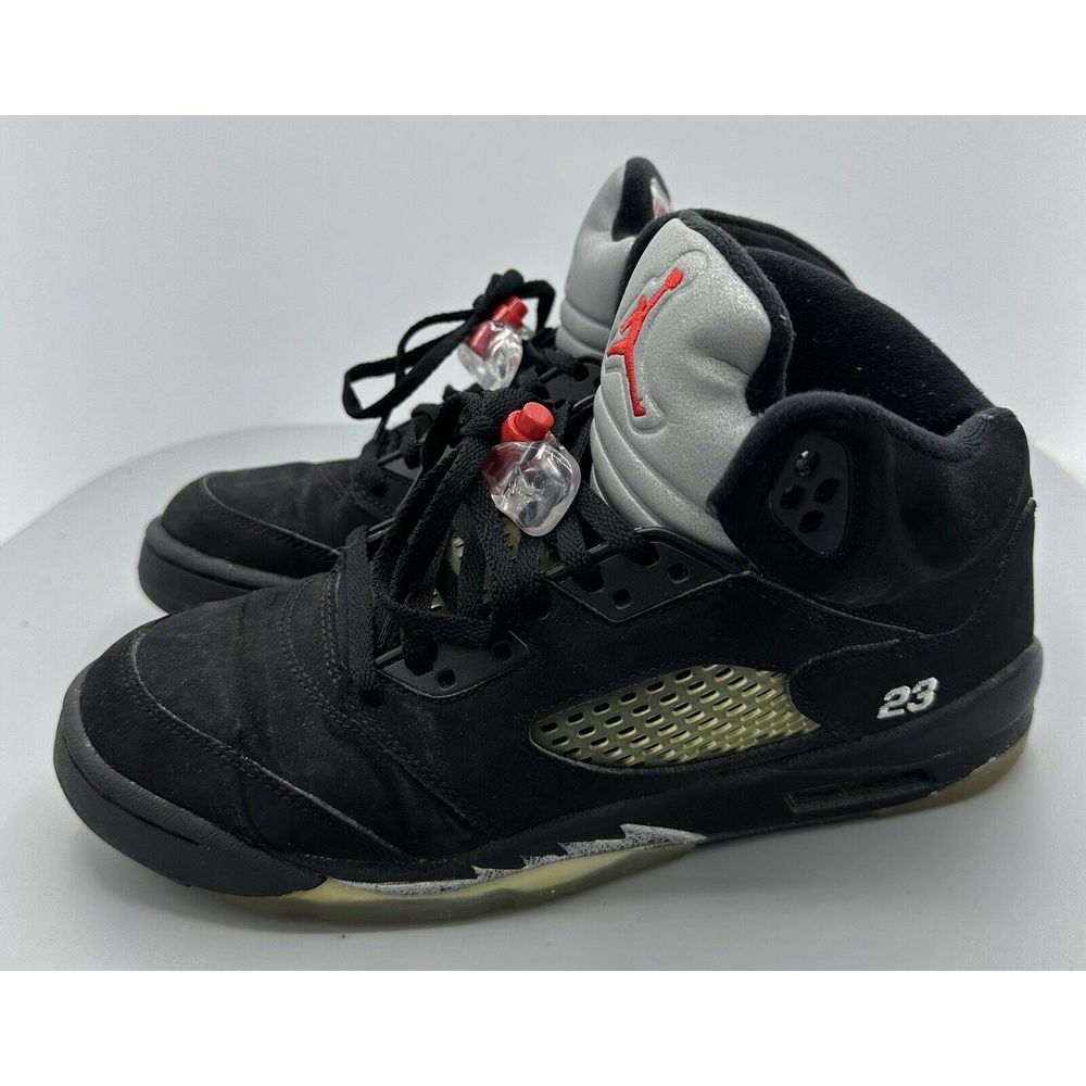 2007 Nike Air Jordan 5 Retro Black Metallic Grade School 134092-004 Size 7Y