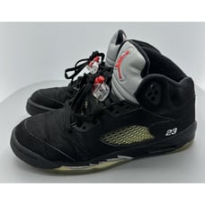 2007 Nike Air Jordan 5 Retro Black Metallic Grade School 134092-004 Size 7Y