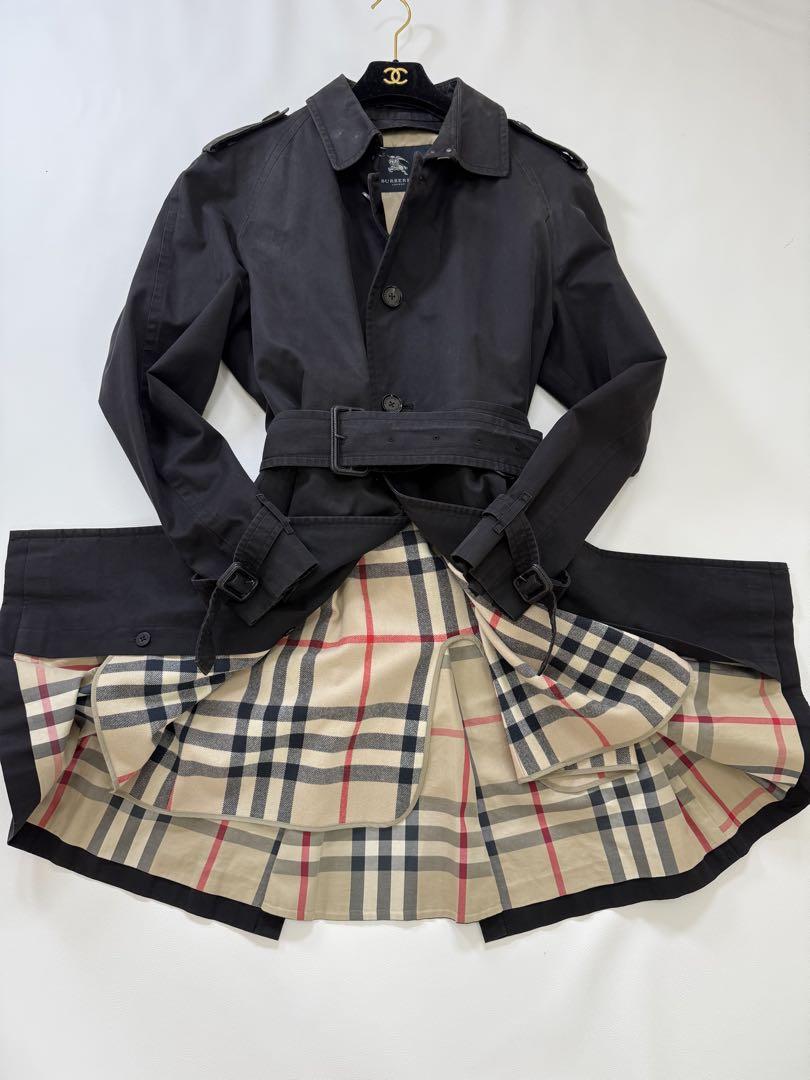 【Plus Size】Burberry Trench Coat with Belt and Liner, Black