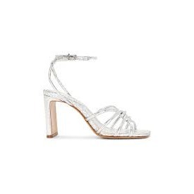 Schutz Rachel High Block Sandal in Prata