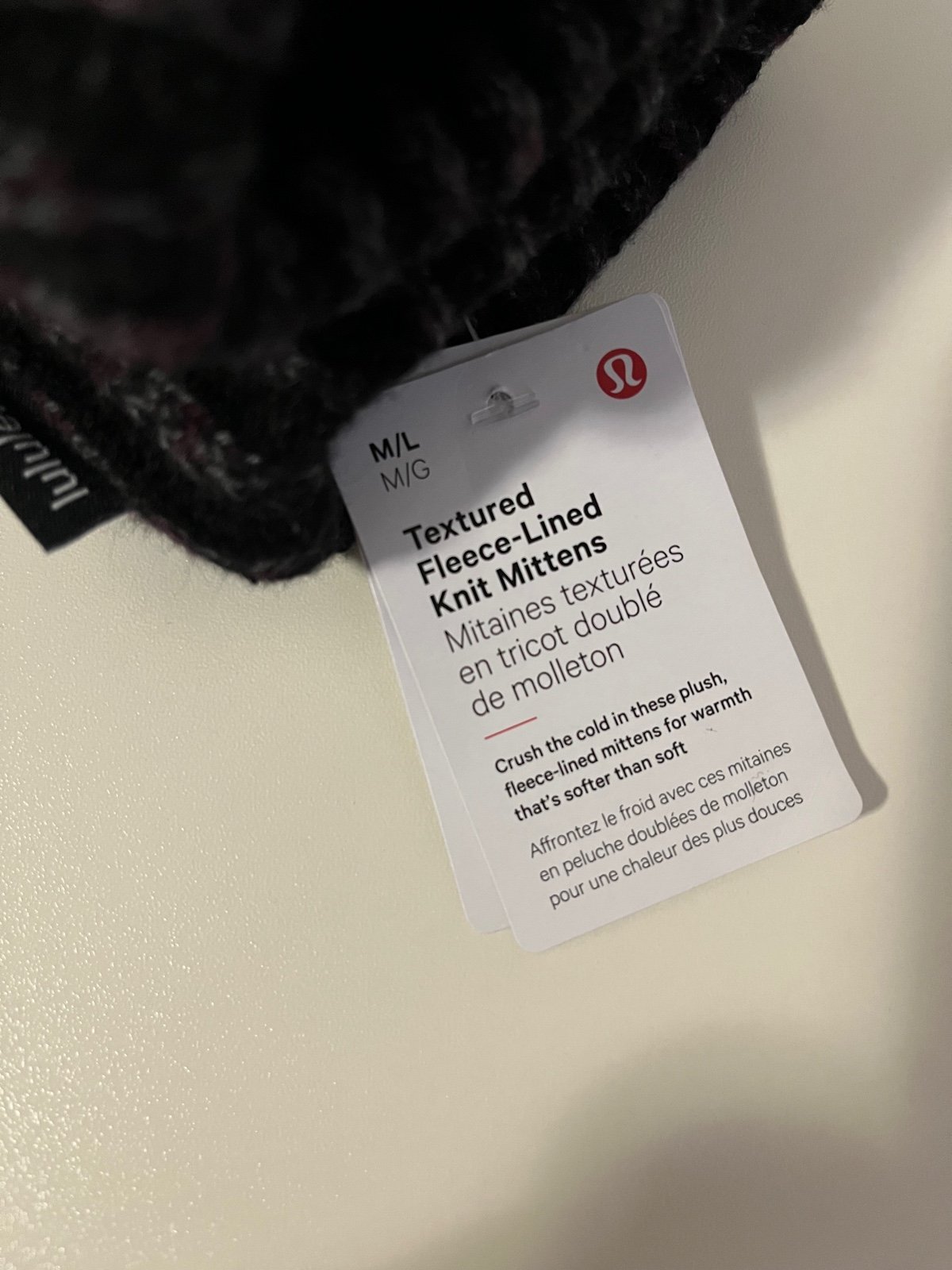 Lululemon Textured Fleece-Lined knit Mittens
